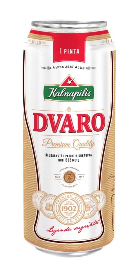 Prekės ženklas: 1 PINTA ŠVIESUSIS ALUS Kalnapilis DVARO Premium Quality